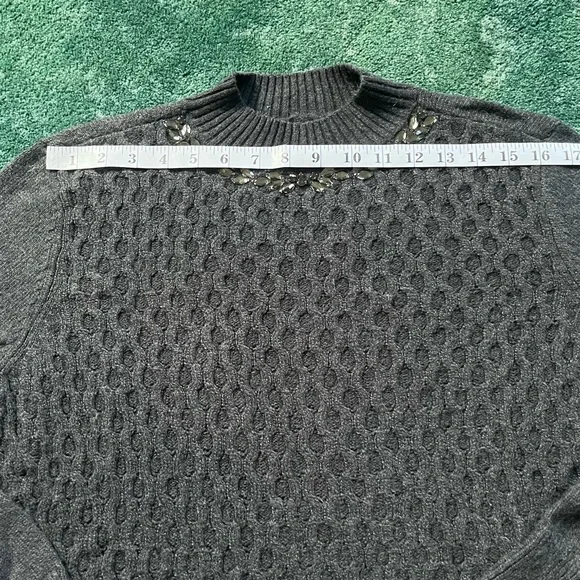 Simply Vera Crystal Neck Knit Layered Sweater, Size L - Picture 11 of 14